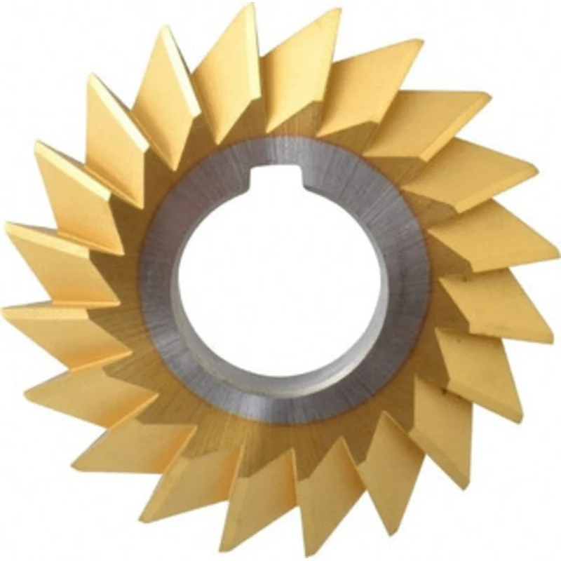 Made in USA 2-3/4 2-3/4 Cut Diam, 1/2 Cut Width, 1 Arbor, High Speed Steel Double-Angle Cutter TiN Finish, 20 Teeth D...